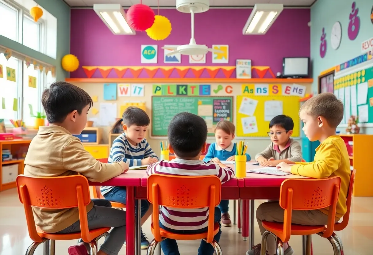Students learning in a classroom at McCall Elementary School