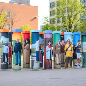 Art installation showcasing pillars of Westside history