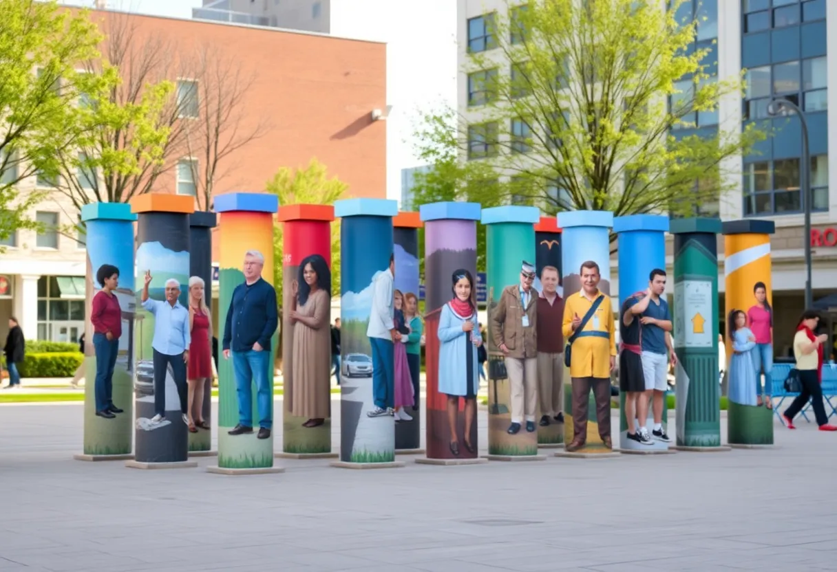 Art installation showcasing pillars of Westside history