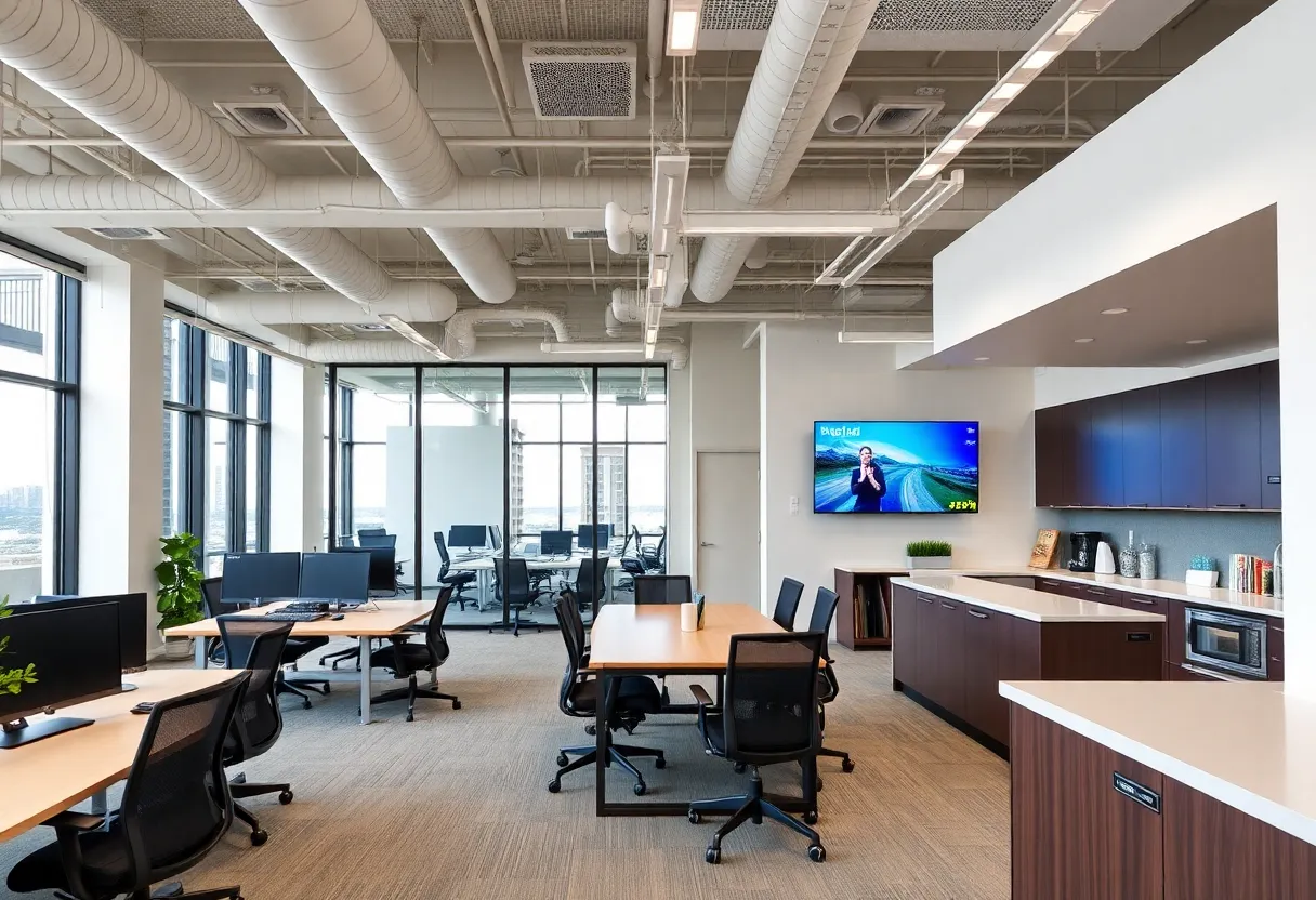 Connected Communications new office interior showcasing modern amenities