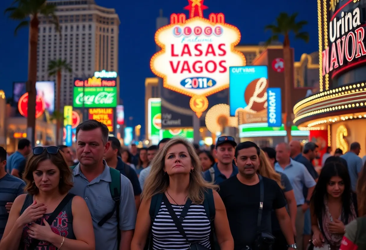 Tourists on the Las Vegas Strip showing signs of frustration over high costs