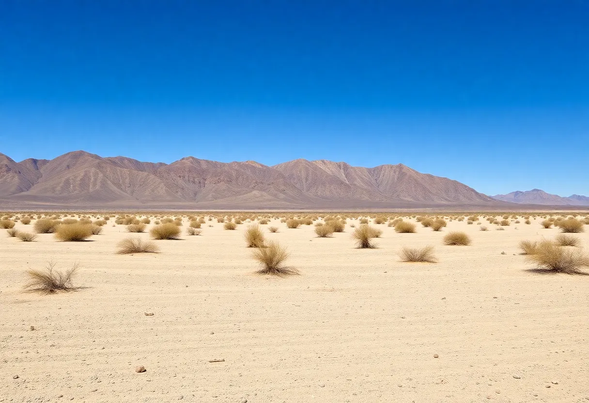 Desert landscape in Las Vegas during a dry monsoon season