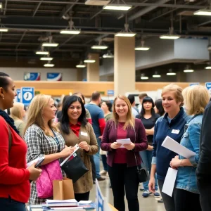Job seekers engaging at Goodwill hiring event