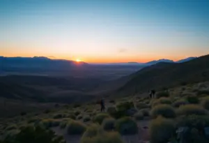 Beautiful landscape of Great Basin National Park with hikers