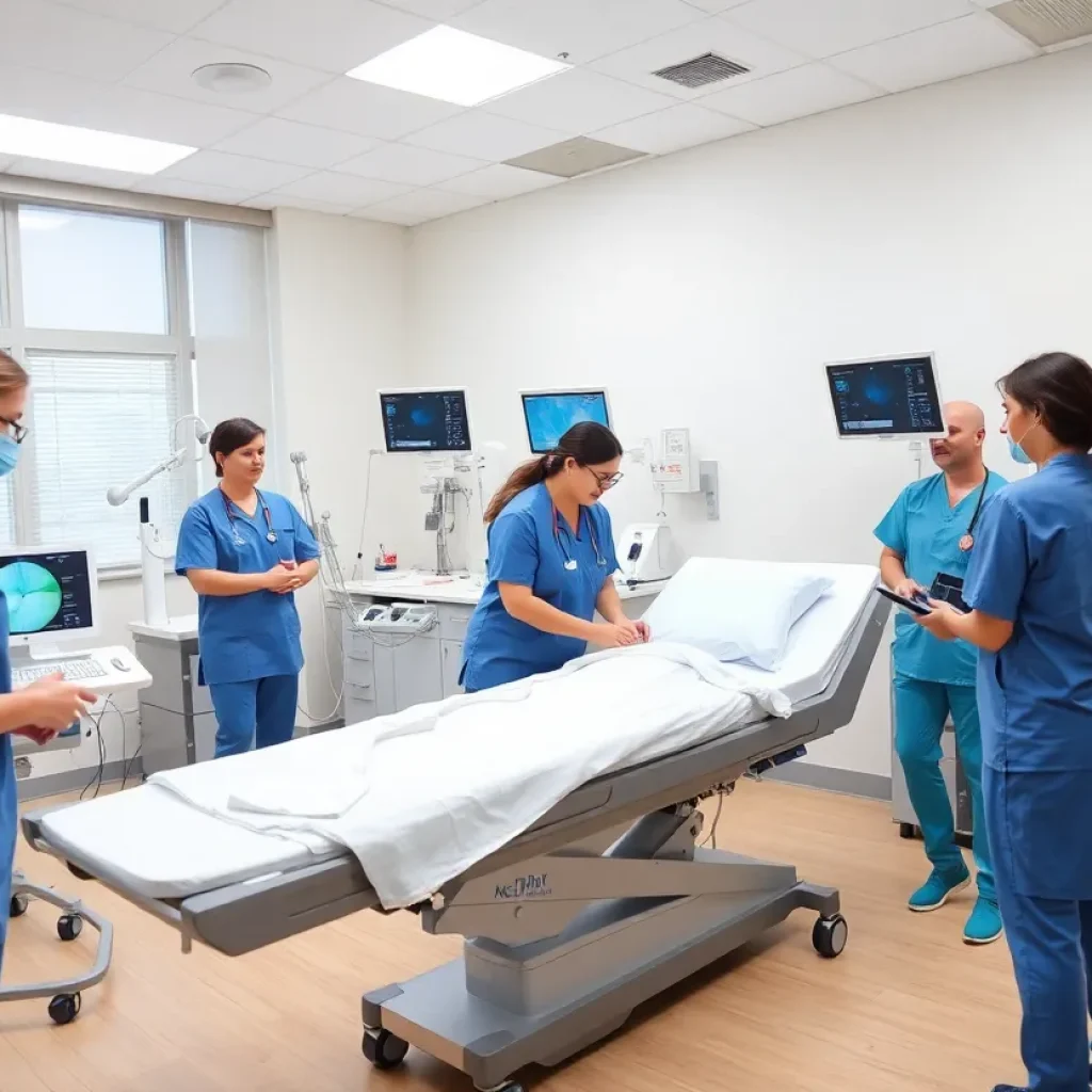 Nurses engaging in simulation training at HCA Healthcare Center