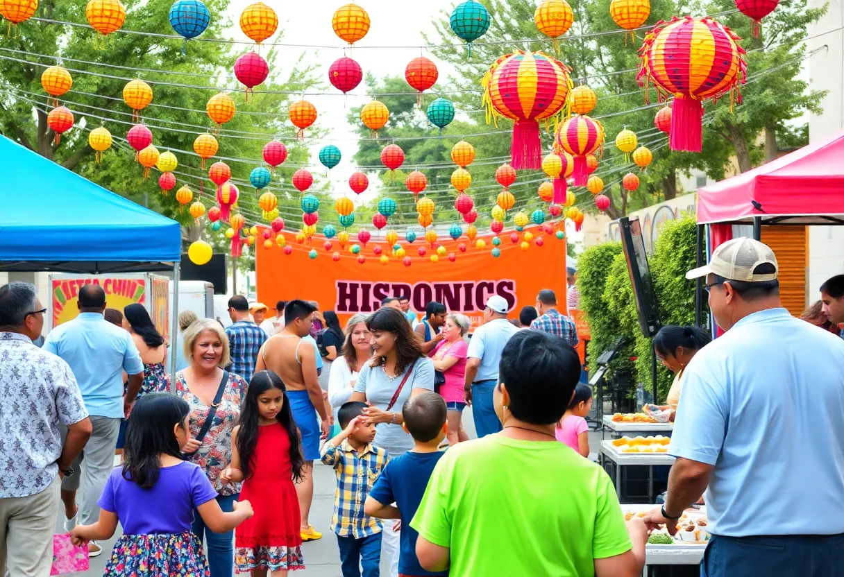 Community members enjoying Hispanic Heritage Month festivities