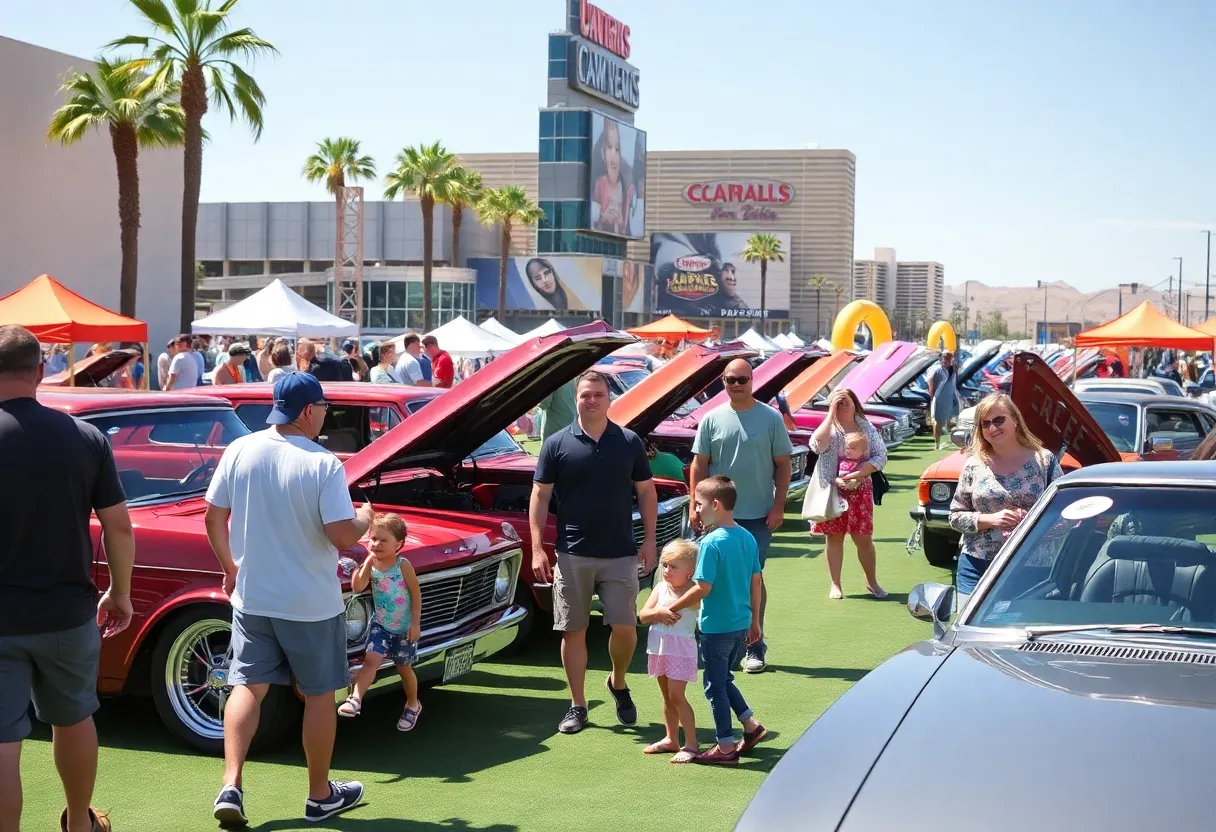 Custom cars displayed at the Hot Wheels Legends Tour in Las Vegas