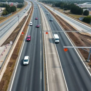 Construction work on Interstate 15 in Las Vegas