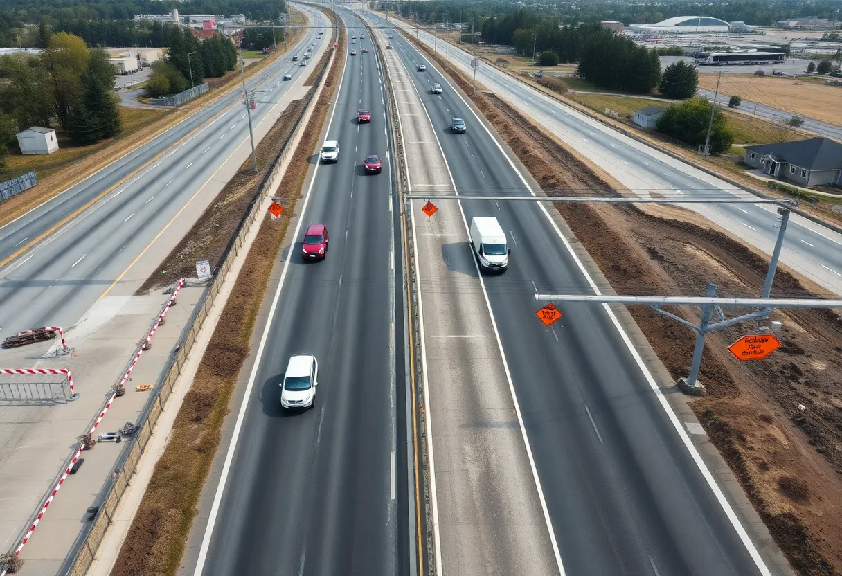 Construction work on Interstate 15 in Las Vegas
