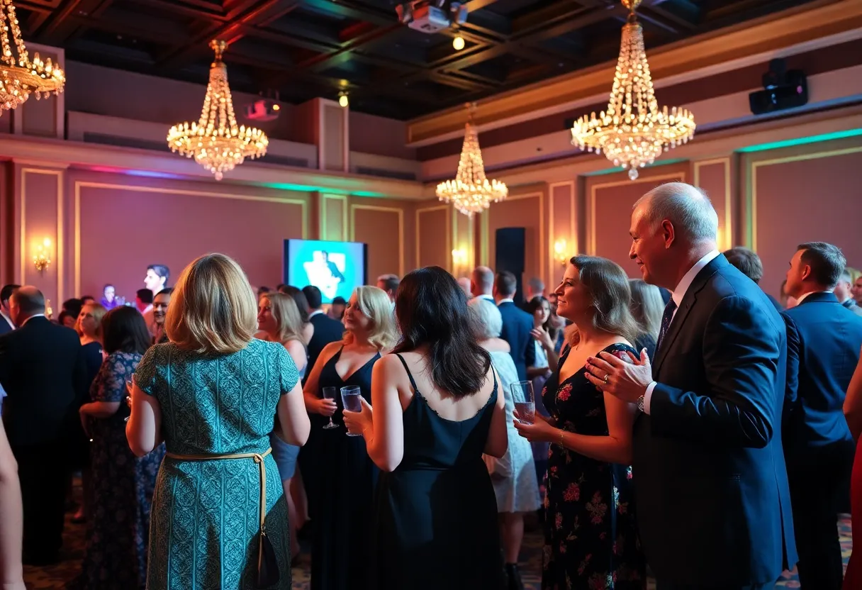 A gathering at the Imagine Dragons Gala supporting pediatric cancer families with warmth and hope.