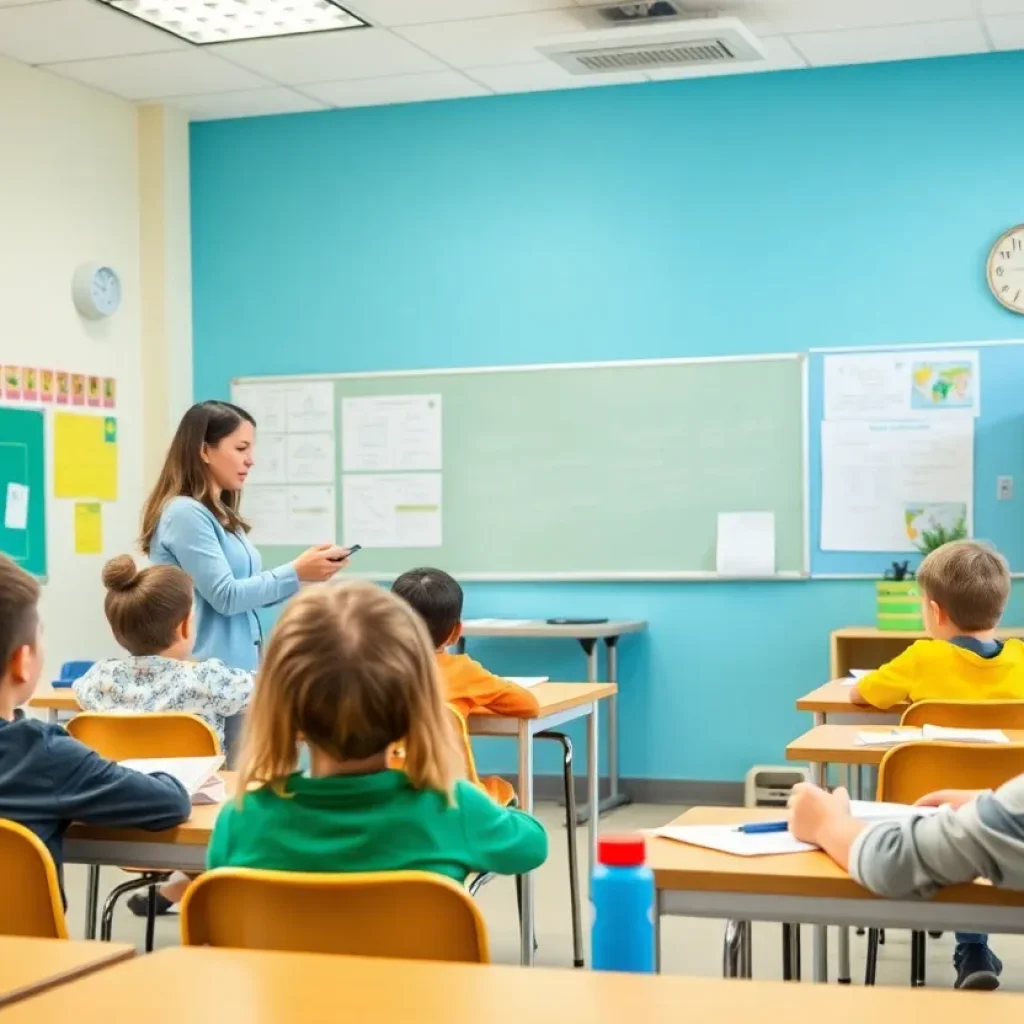 Students in a Clark County classroom engaging in interactive learning activities
