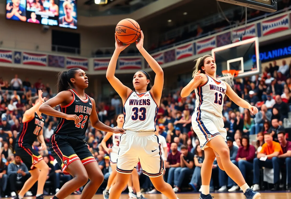 Players in action during the Indiana Fever vs. Las Vegas Aces WNBA Semifinal game
