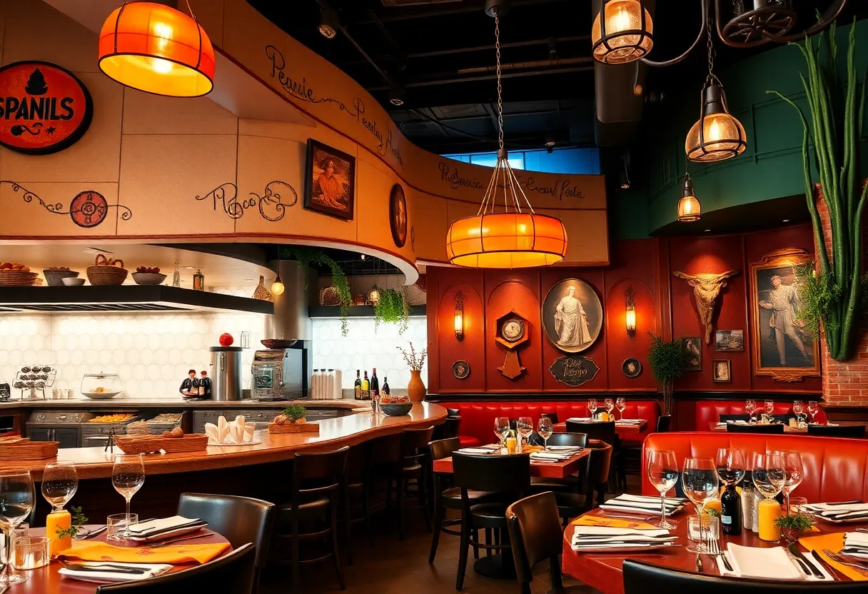 Dining interior of Julian Serrano Tapas featuring Spanish cuisine.