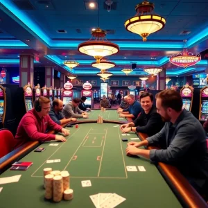 Engaging poker game scene in a Las Vegas casino