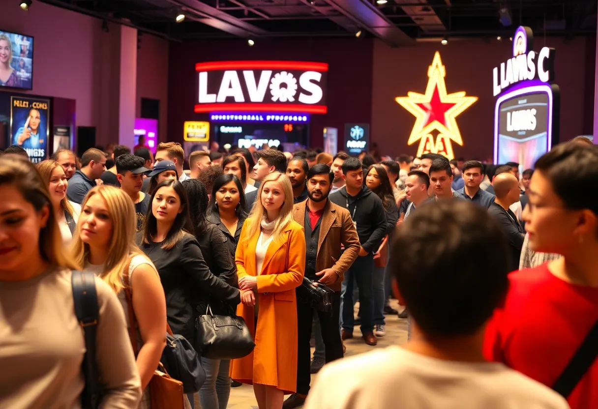 Aspiring actors in line for a casting call in Las Vegas