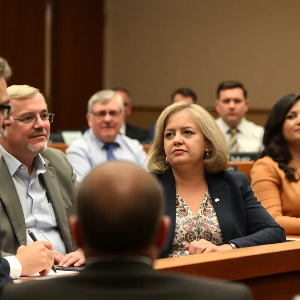 Las Vegas city council members discussing.