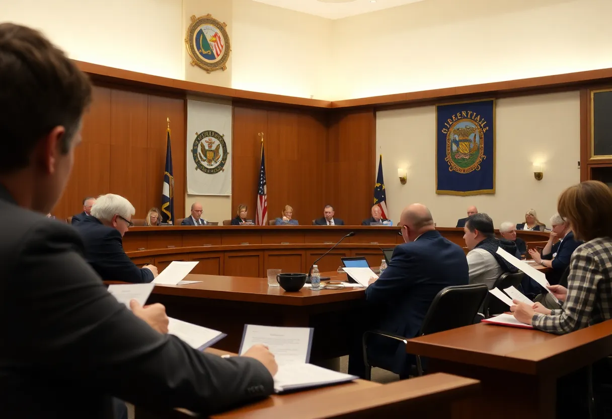 Las Vegas city council meeting in progress