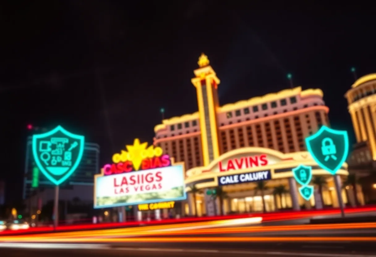 Illustration representing cybersecurity issues in Las Vegas casinos.
