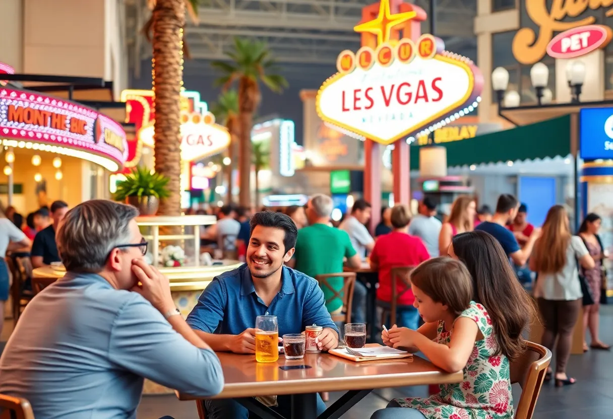 Families enjoying dining and entertainment in Las Vegas during the local discount campaign