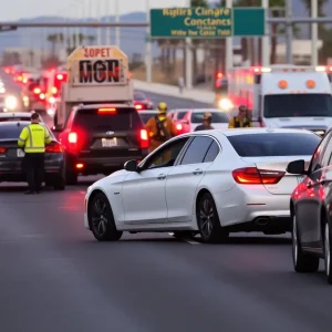 Scene of a tragic multi-vehicle crash on Las Vegas Boulevard.