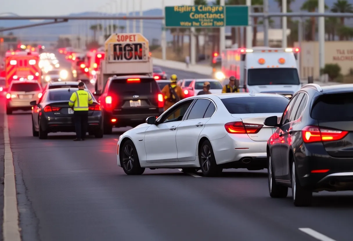 Scene of a tragic multi-vehicle crash on Las Vegas Boulevard.