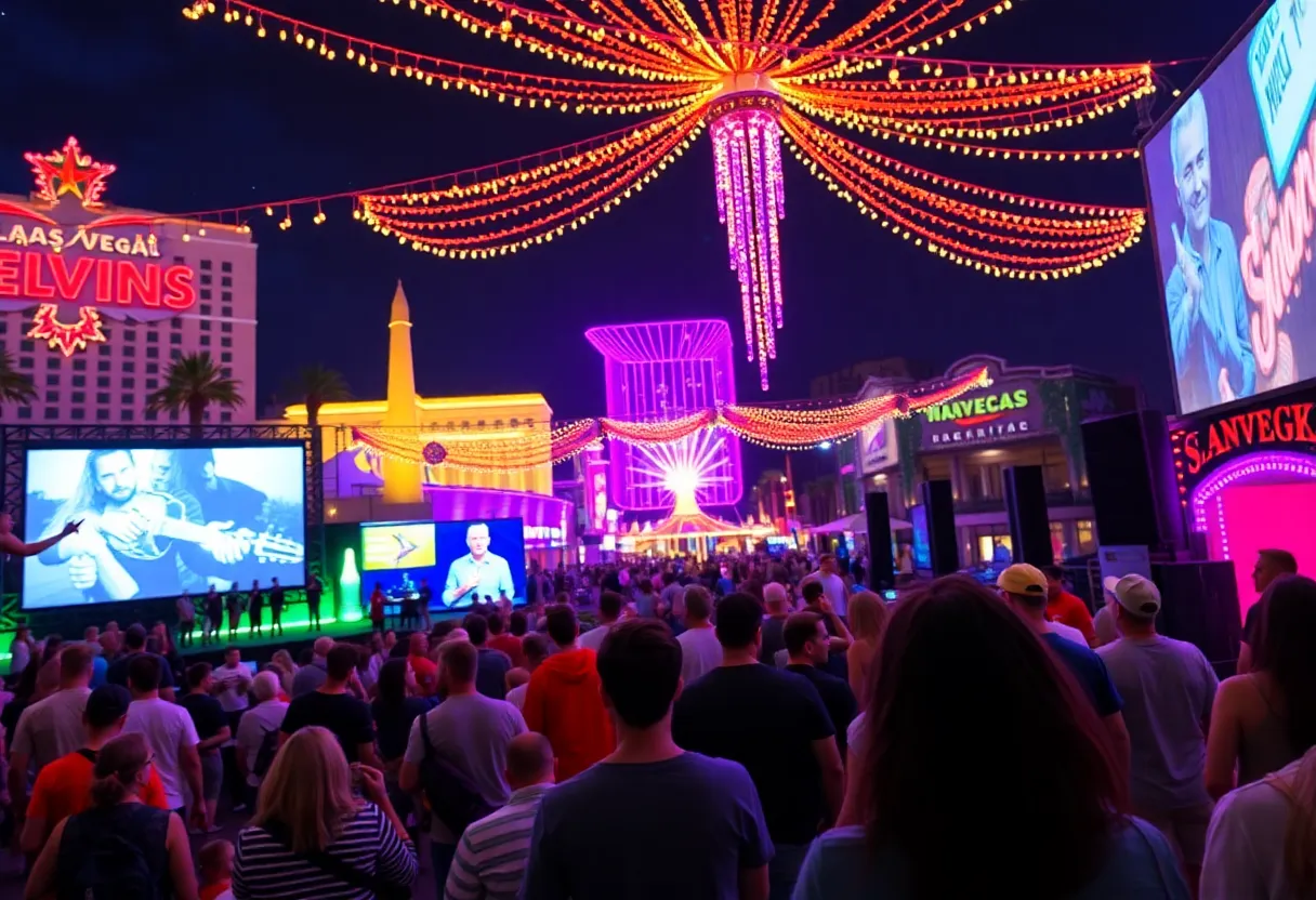 Outdoor festival in Las Vegas with movies and concerts