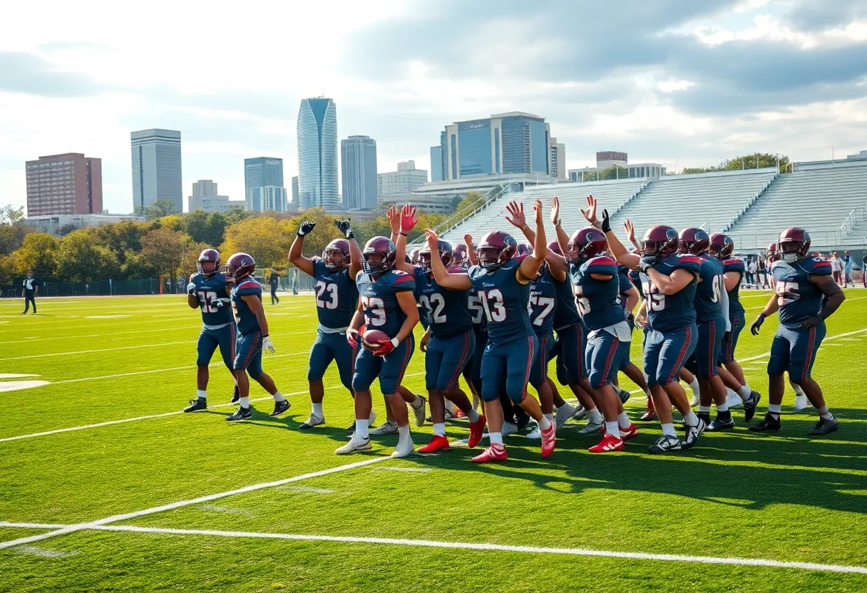 Las Vegas High Wildcats team celebrating a victory