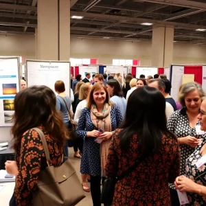 Women engaging in discussions at the Las Vegas Menopause Fair