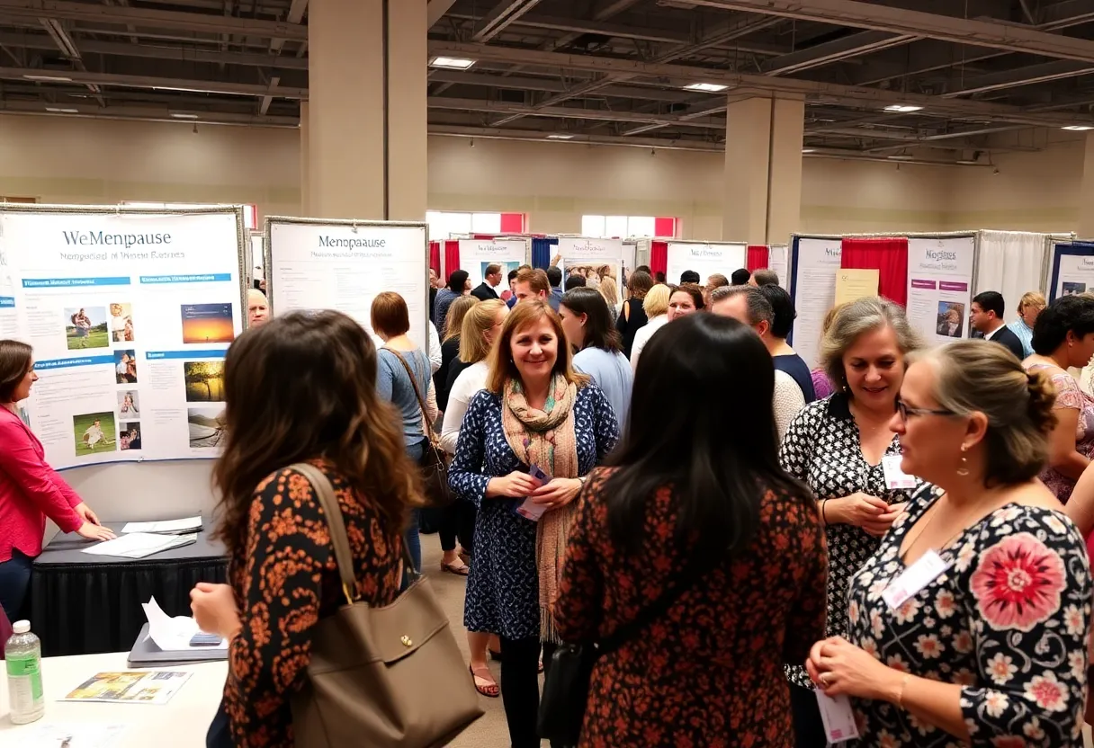 Women engaging in discussions at the Las Vegas Menopause Fair