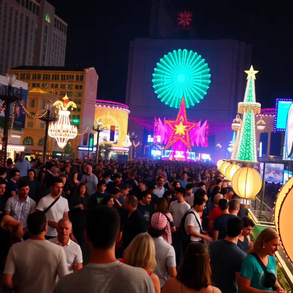 Crowds celebrating Mexican Independence Day in Las Vegas