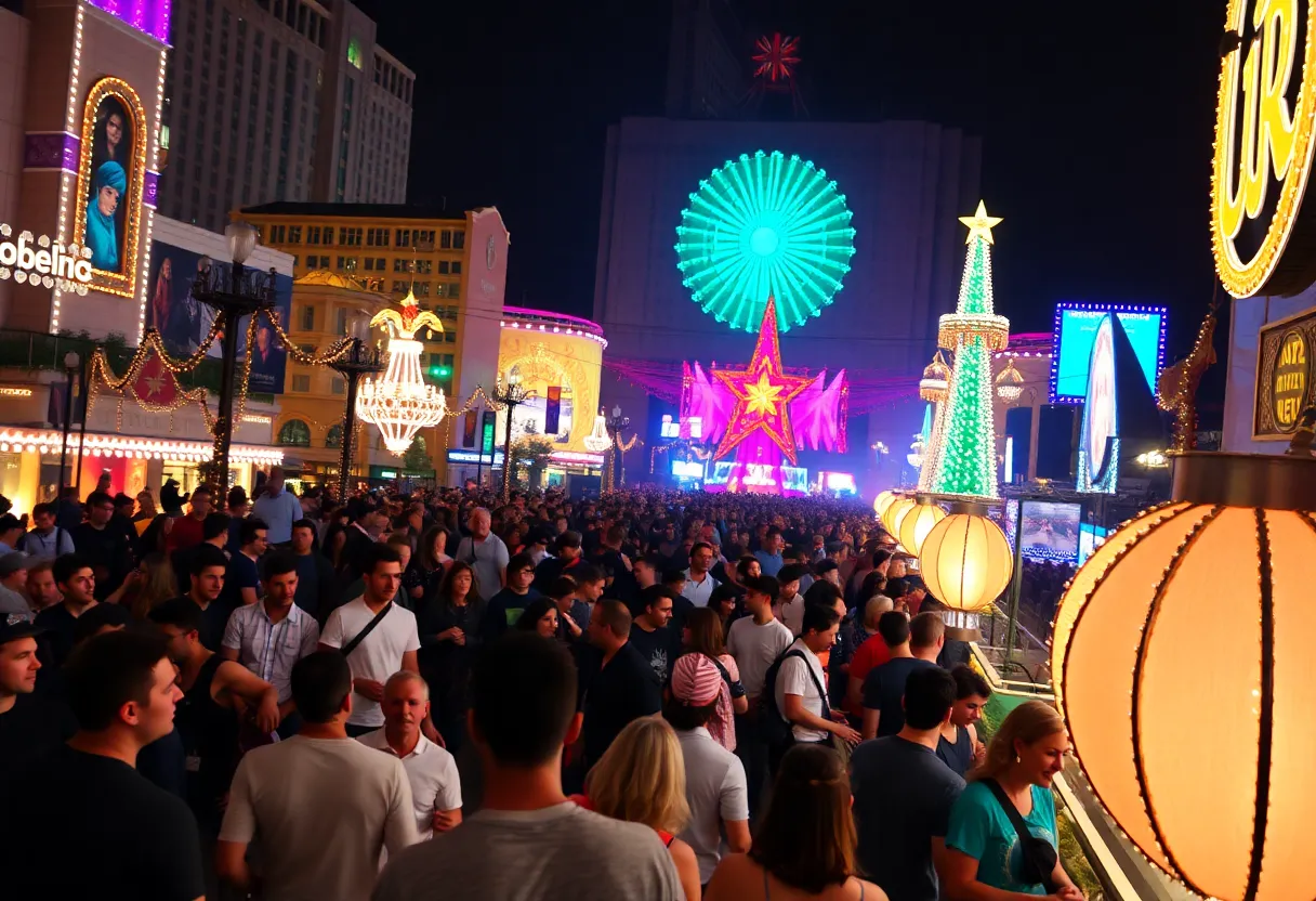 Crowds celebrating Mexican Independence Day in Las Vegas