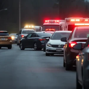 Scene of a multi-car accident in Las Vegas