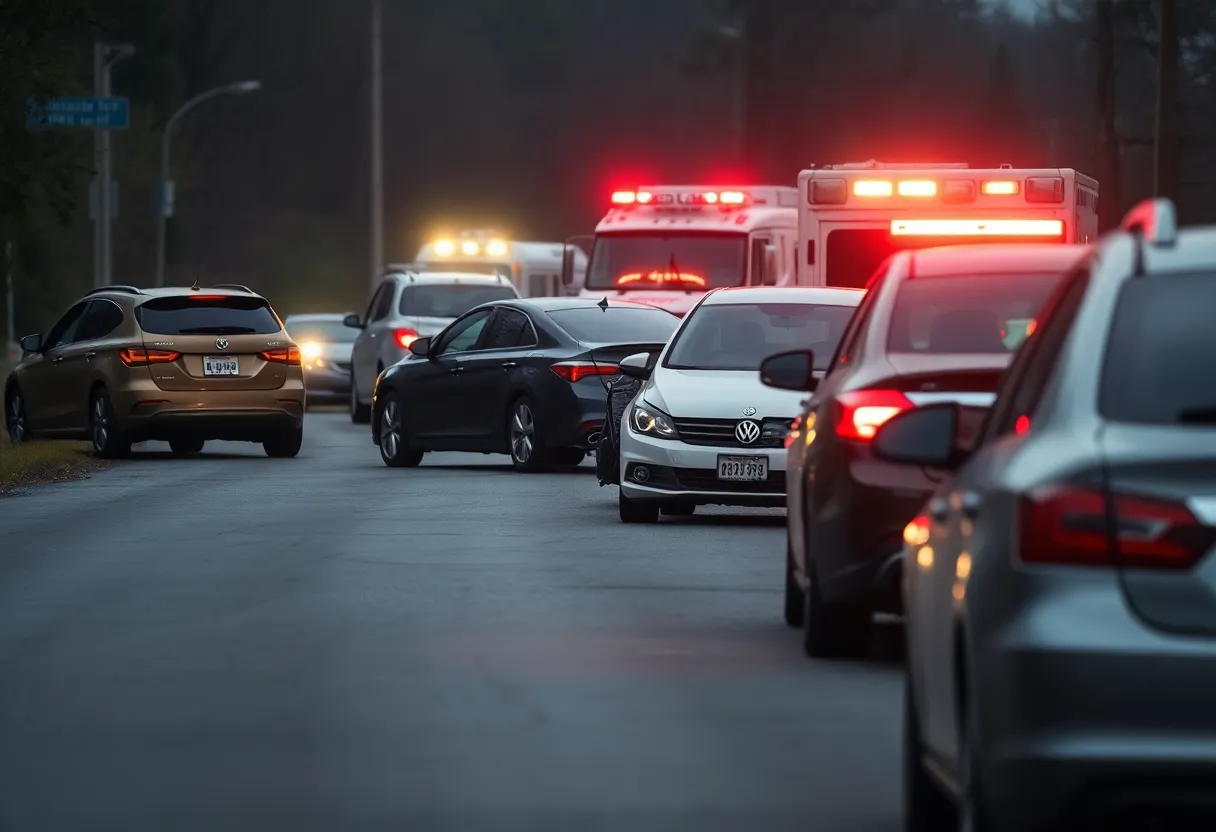 Scene of a multi-car accident in Las Vegas