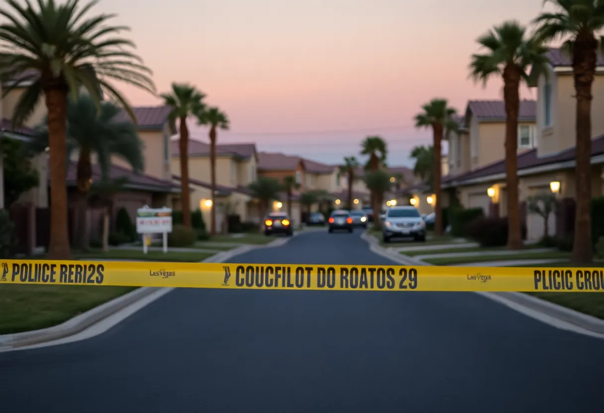Scene of a tragic incident in Las Vegas with police presence.