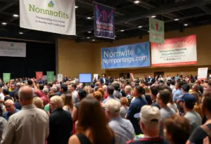 Audience gathered at the Las Vegas nonprofit fundraising event to watch nonprofit organizations pitch their missions.