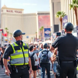 Security at a large outdoor event in Las Vegas