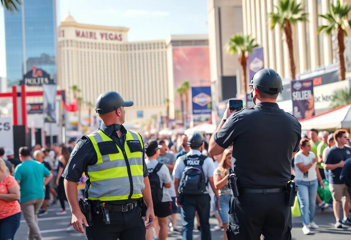 Security at a large outdoor event in Las Vegas