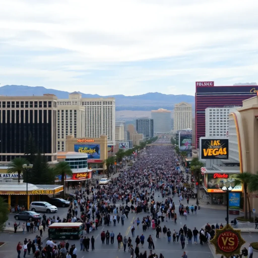 Empty casinos and restaurants on the Las Vegas Strip during the tourism decline