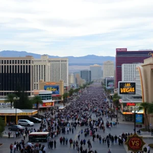 Empty casinos and restaurants on the Las Vegas Strip during the tourism decline