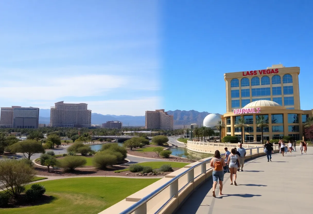 A visual comparison of Las Vegas and Laughlin's tourism landscapes.