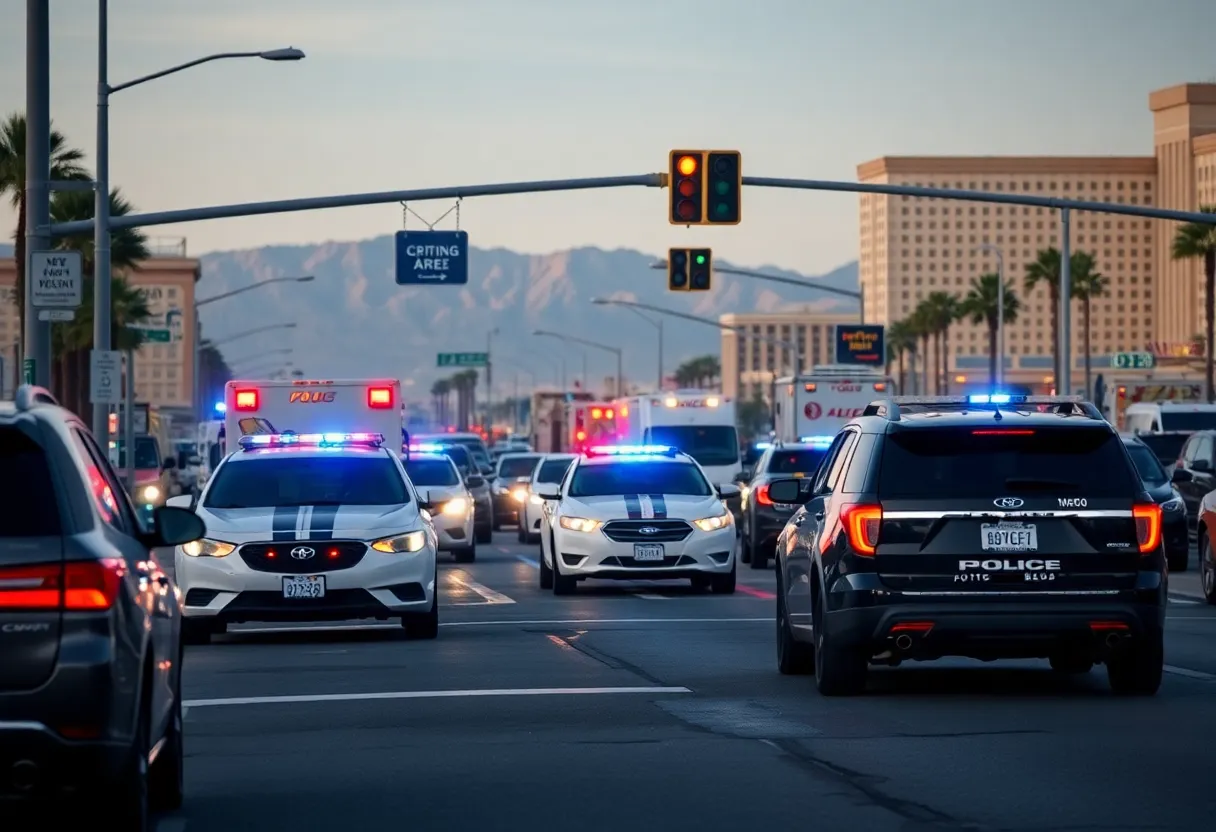 Emergency response at a traffic incident in Las Vegas