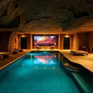 Interior view of the Las Vegas Underground House showcasing the bunker design