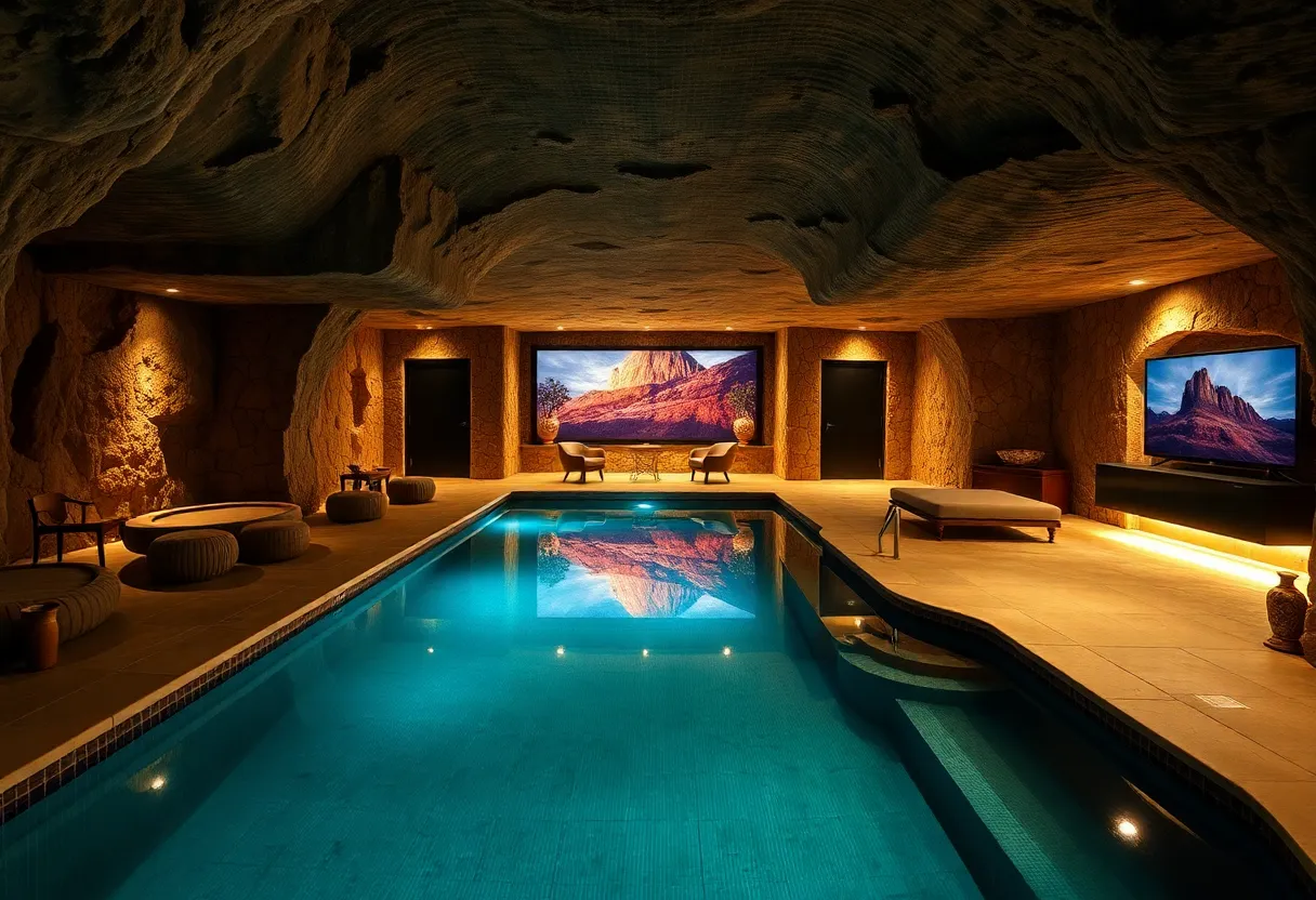 Interior view of the Las Vegas Underground House showcasing the bunker design
