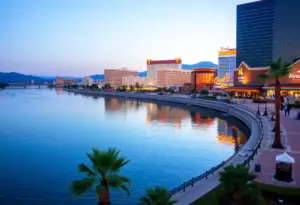 Scenic view of Laughlin showcasing affordable leisure options