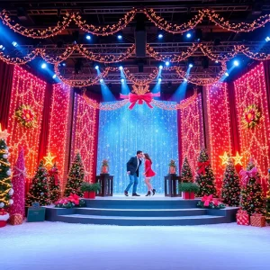 Stage set for Mariah Carey’s holiday residency in Las Vegas.