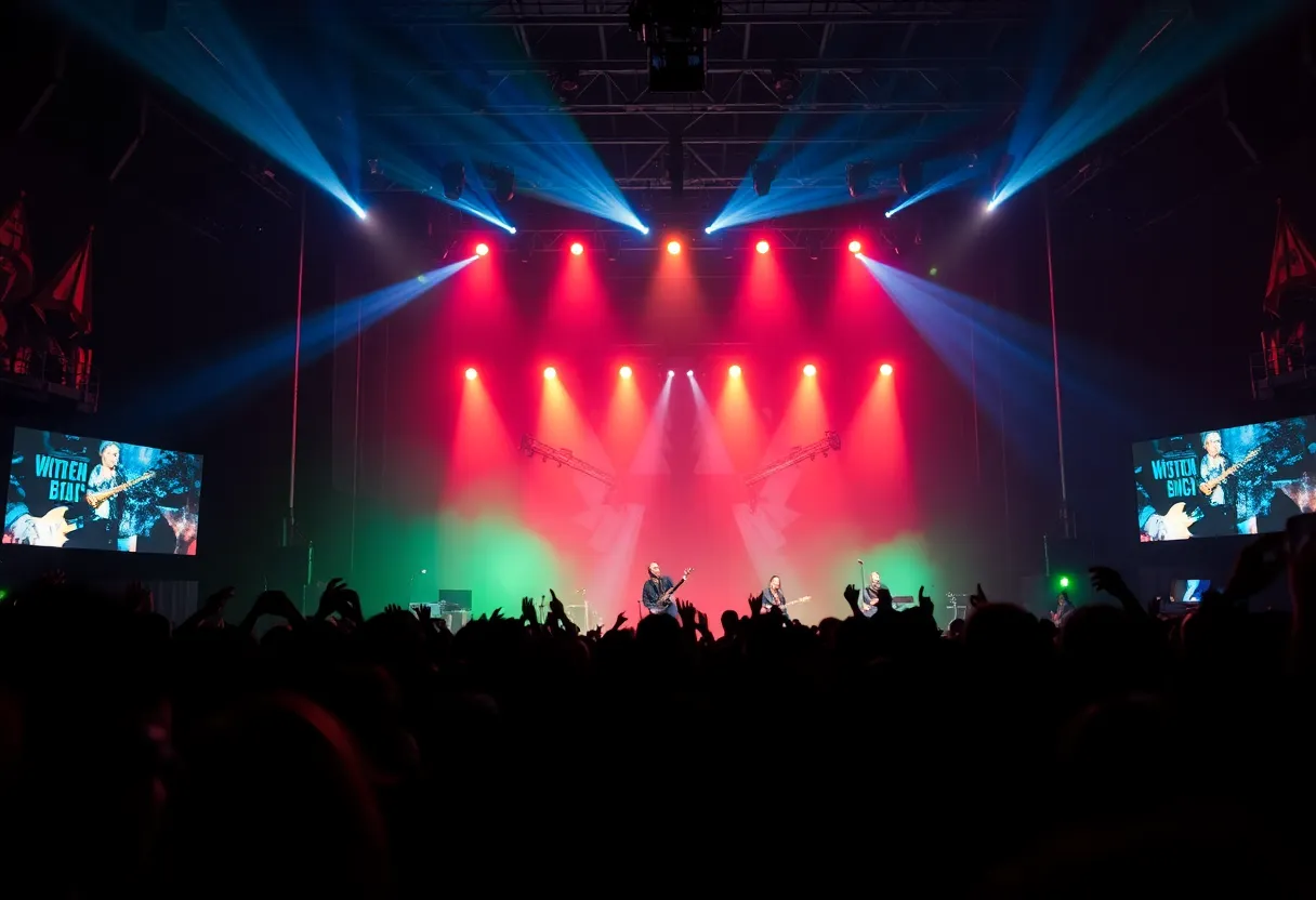 Mötley Crüe performing at their Las Vegas residency