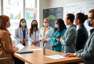 Healthcare professionals discussing public health strategies in Nevada.