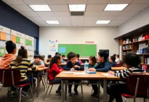 Students in a charter school classroom in Nevada