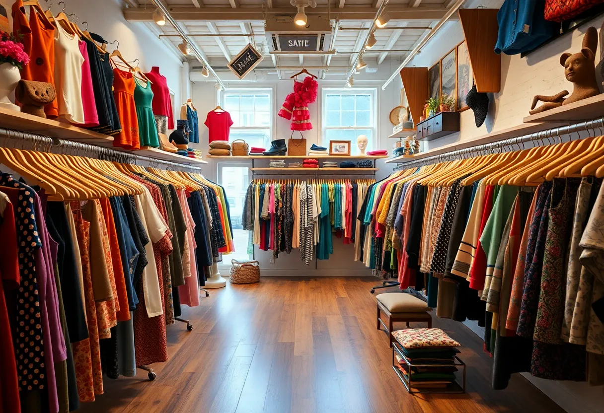 Interior of Nikki's Closet showcasing diverse clothing for the LGBTQ+ community