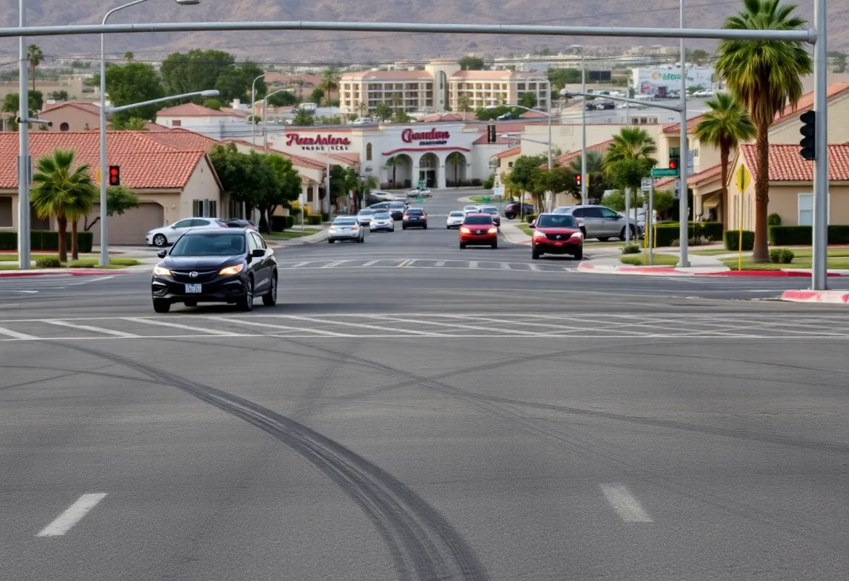 Reckless driving incidents marked by tire tracks in North Las Vegas neighborhood